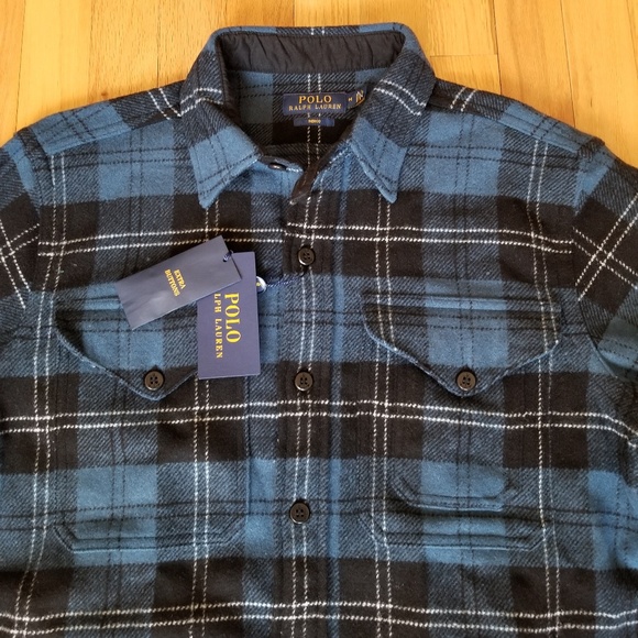 Polo Ralph Lauren Indigo Wool-Blend Twill Shirt - Picture 2 of 8